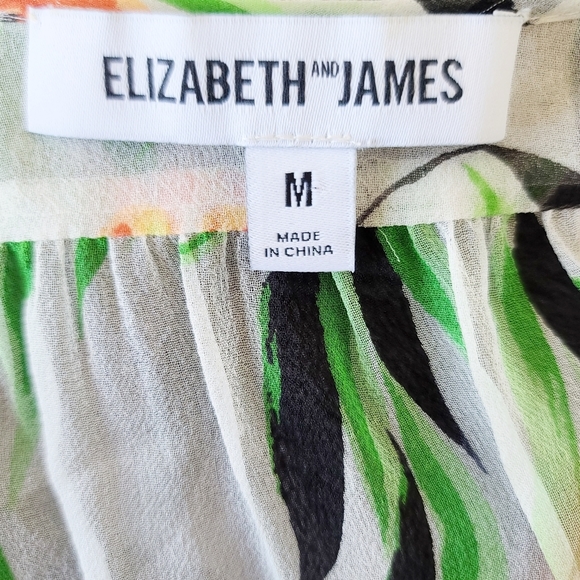 Elizabeth and James Silk Sheer Floral Top Medium - Picture 4 of 4